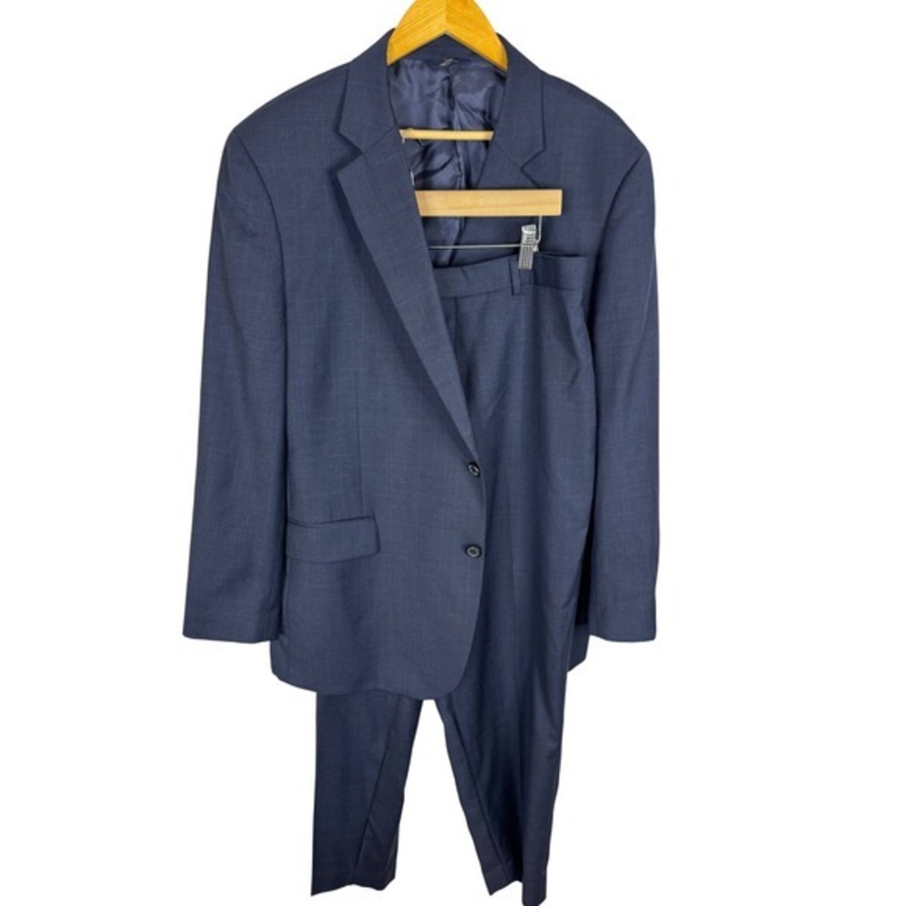 Brooks Brothers 346 Madison Fit Suit Navy Blue 48R Mens‎ Wool  36X30